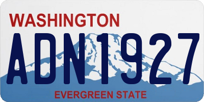 WA license plate ADN1927