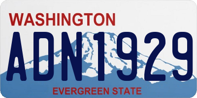 WA license plate ADN1929
