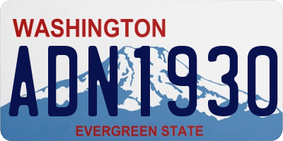 WA license plate ADN1930