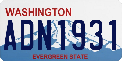 WA license plate ADN1931