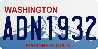 WA license plate ADN1932