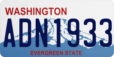 WA license plate ADN1933