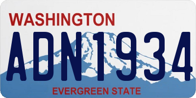 WA license plate ADN1934