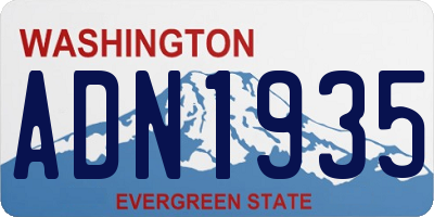 WA license plate ADN1935