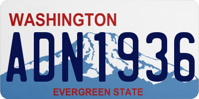 WA license plate ADN1936