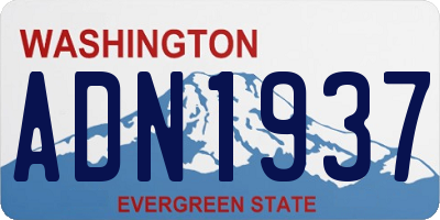 WA license plate ADN1937