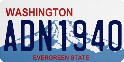 WA license plate ADN1940