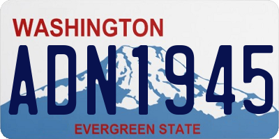 WA license plate ADN1945