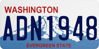WA license plate ADN1948