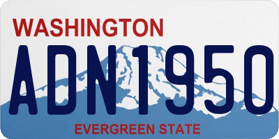 WA license plate ADN1950