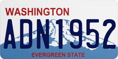 WA license plate ADN1952
