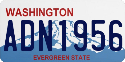 WA license plate ADN1956
