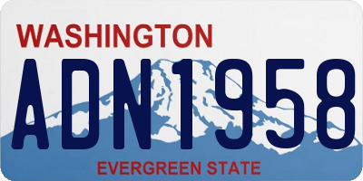 WA license plate ADN1958