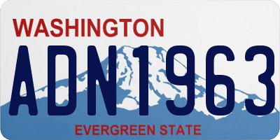 WA license plate ADN1963