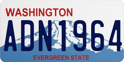 WA license plate ADN1964