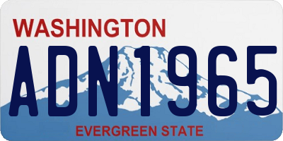WA license plate ADN1965