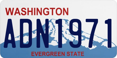 WA license plate ADN1971