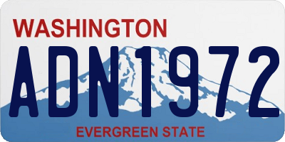 WA license plate ADN1972