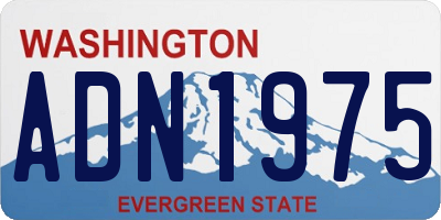 WA license plate ADN1975