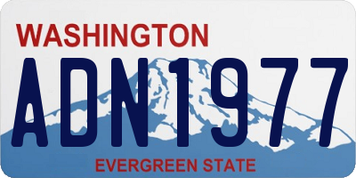 WA license plate ADN1977