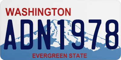 WA license plate ADN1978