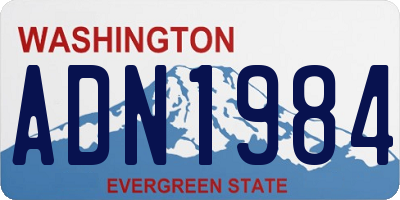 WA license plate ADN1984