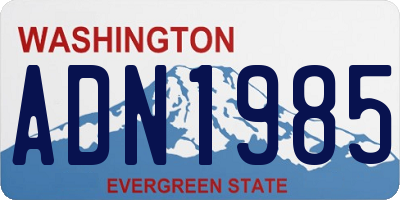 WA license plate ADN1985
