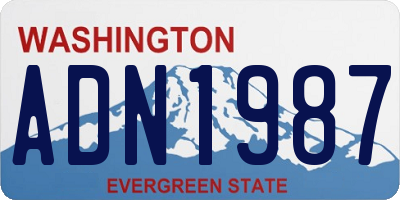 WA license plate ADN1987