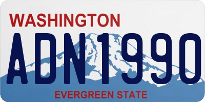 WA license plate ADN1990