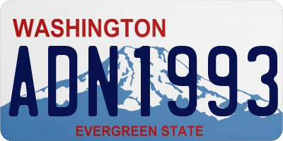 WA license plate ADN1993