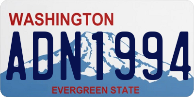 WA license plate ADN1994