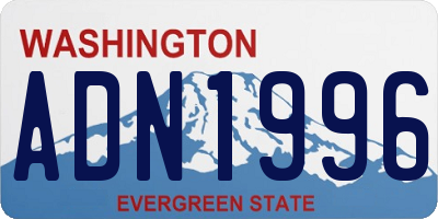 WA license plate ADN1996
