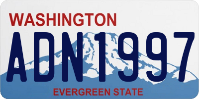 WA license plate ADN1997