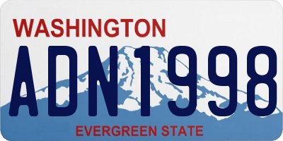 WA license plate ADN1998