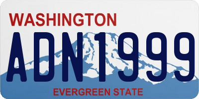 WA license plate ADN1999