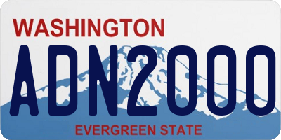 WA license plate ADN2000
