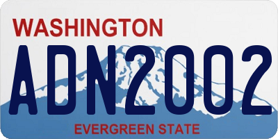 WA license plate ADN2002