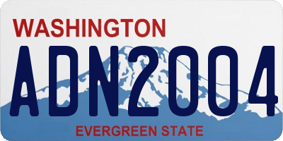 WA license plate ADN2004