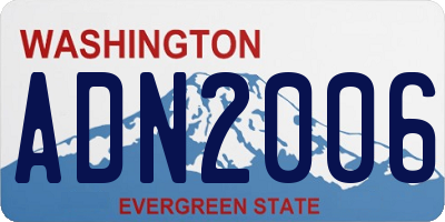 WA license plate ADN2006