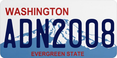 WA license plate ADN2008