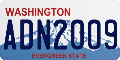WA license plate ADN2009