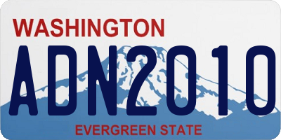WA license plate ADN2010