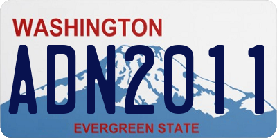 WA license plate ADN2011