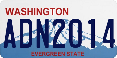 WA license plate ADN2014