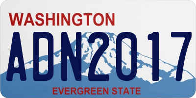 WA license plate ADN2017