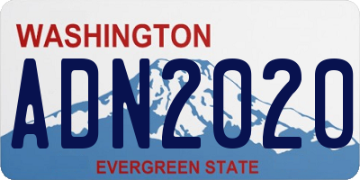 WA license plate ADN2020