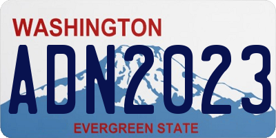 WA license plate ADN2023
