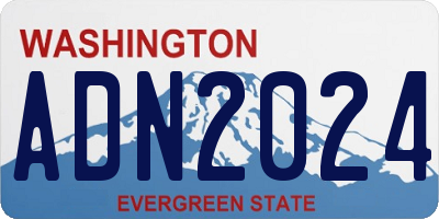 WA license plate ADN2024