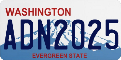 WA license plate ADN2025