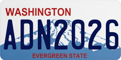 WA license plate ADN2026